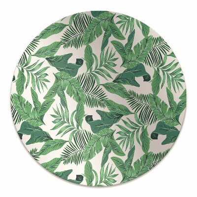 Office chair mat tropical leaf