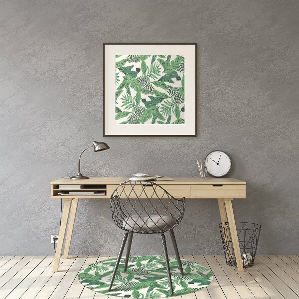 Office chair mat tropical leaf