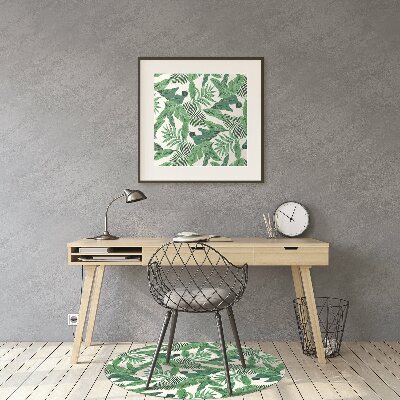 Office chair mat tropical leaf