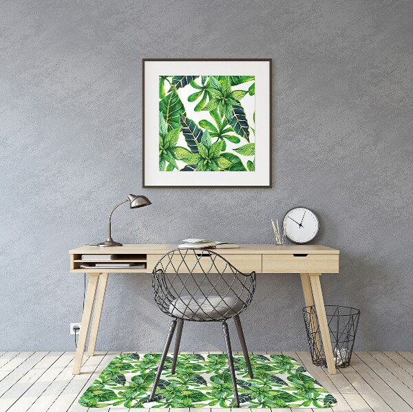 Office chair floor protector leafy pattern