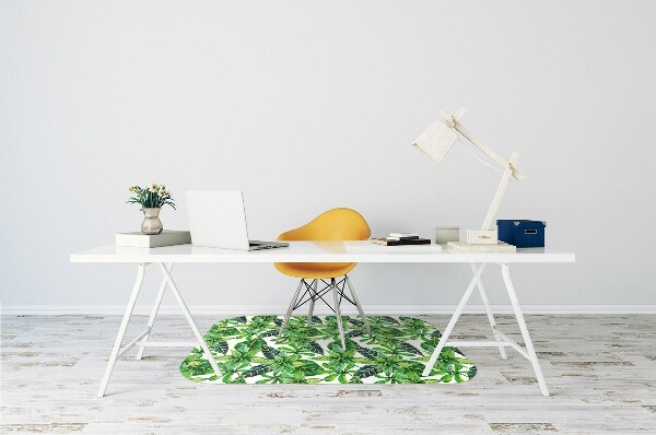 Office chair floor protector leafy pattern