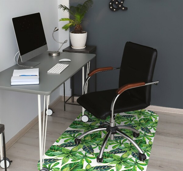 Office chair floor protector leafy pattern