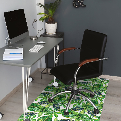 Office chair floor protector leafy pattern