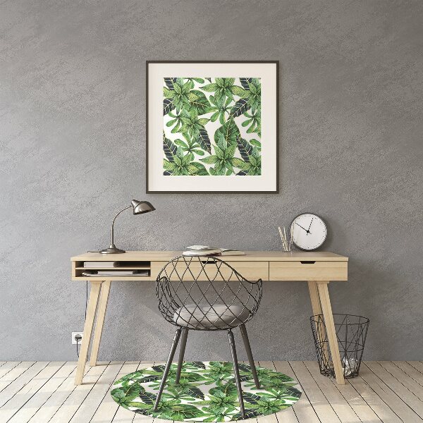Office chair floor protector leafy pattern