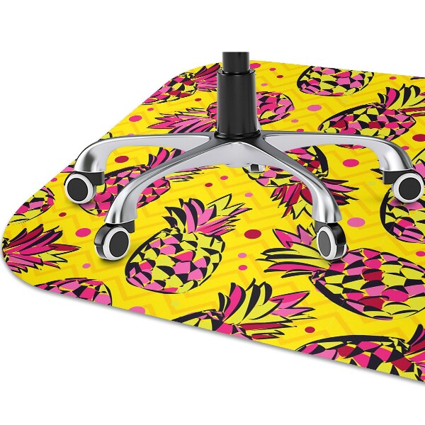 Office chair floor protector pink pineapples