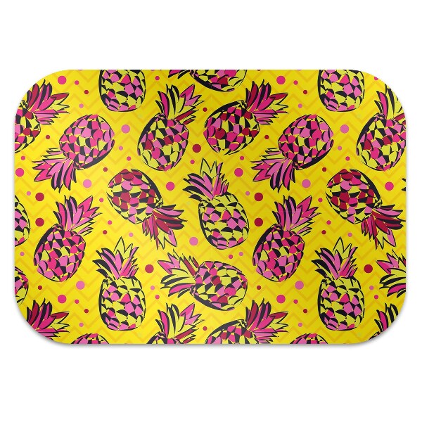 Office chair floor protector pink pineapples