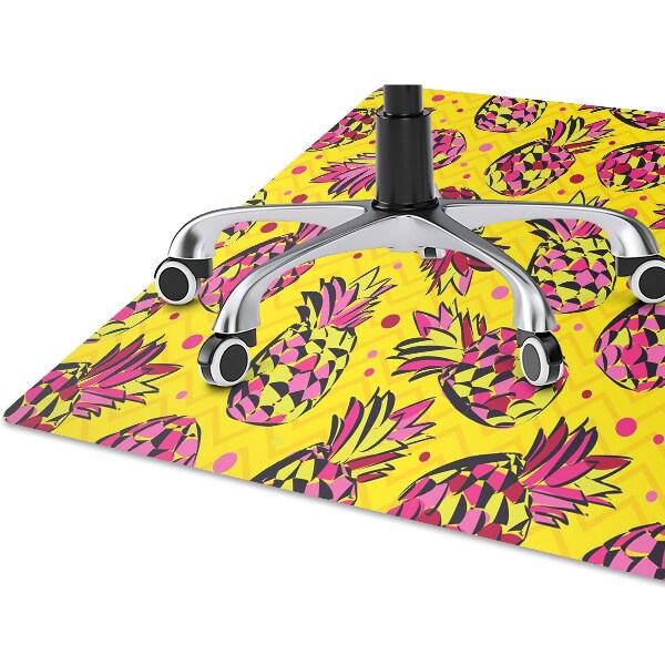 Office chair floor protector pink pineapples