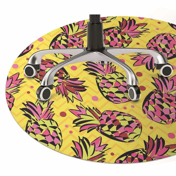 Office chair floor protector pink pineapples