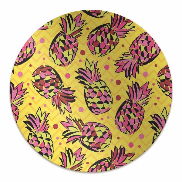 Office chair floor protector pink pineapples