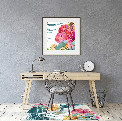 Office chair mat Spring flowers