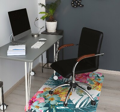 Office chair mat Spring flowers