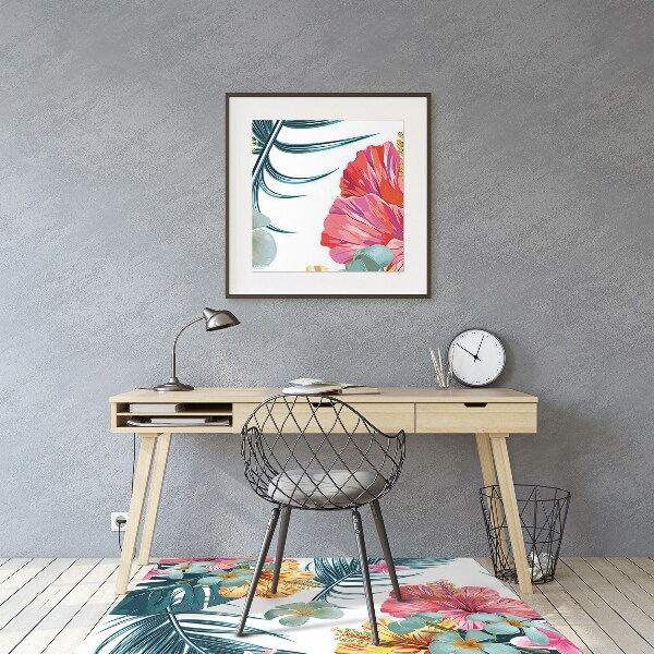 Office chair mat Spring flowers