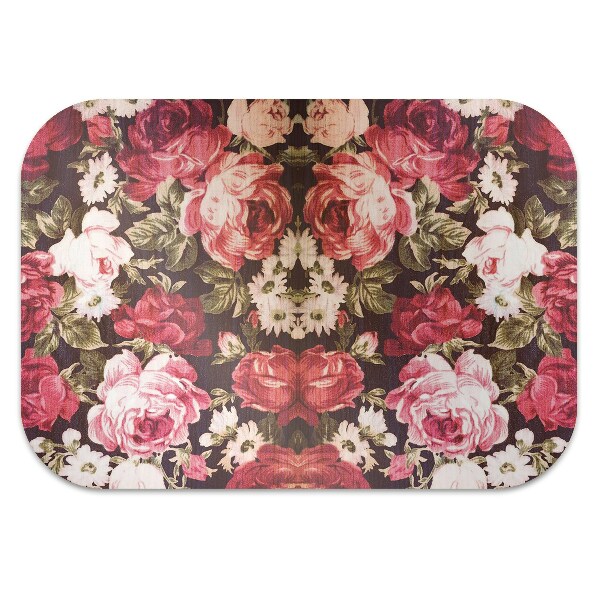 Desk chair mat Red roses