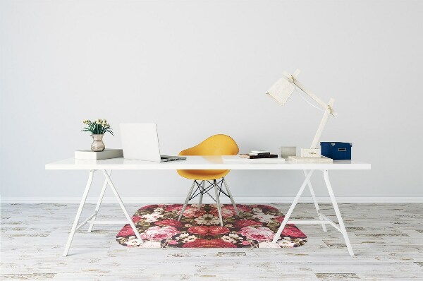Desk chair mat Red roses