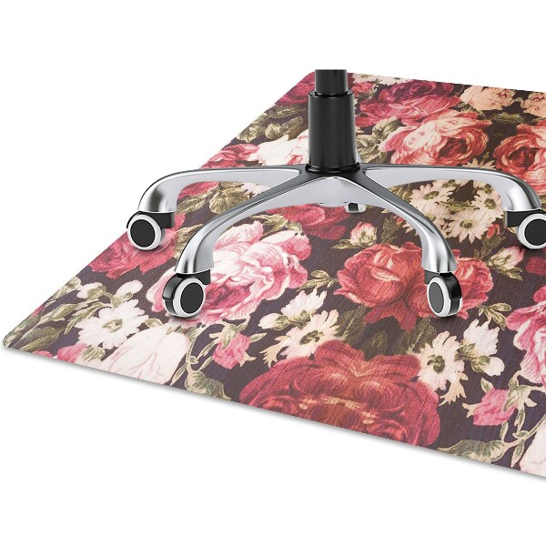 Desk chair mat Red roses
