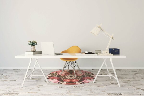 Desk chair mat Red roses
