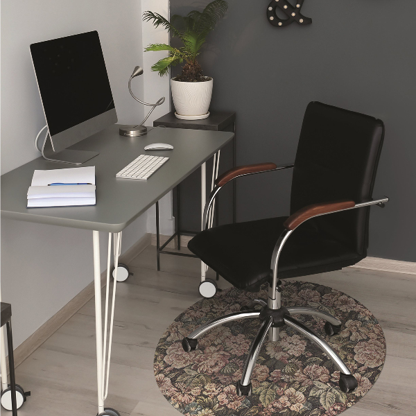 Computer chair mat woven flowers