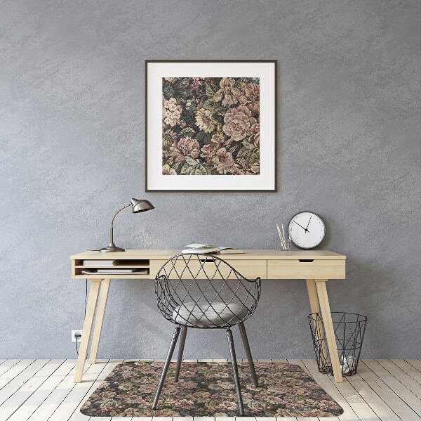 Computer chair mat woven flowers