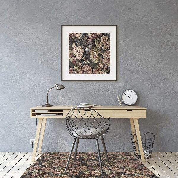 Computer chair mat woven flowers
