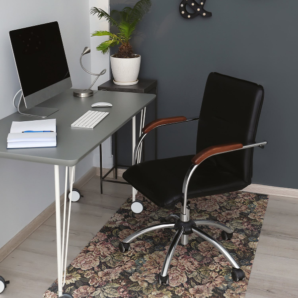 Computer chair mat woven flowers