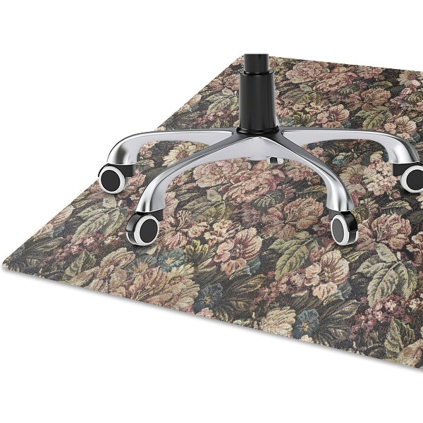 Computer chair mat woven flowers