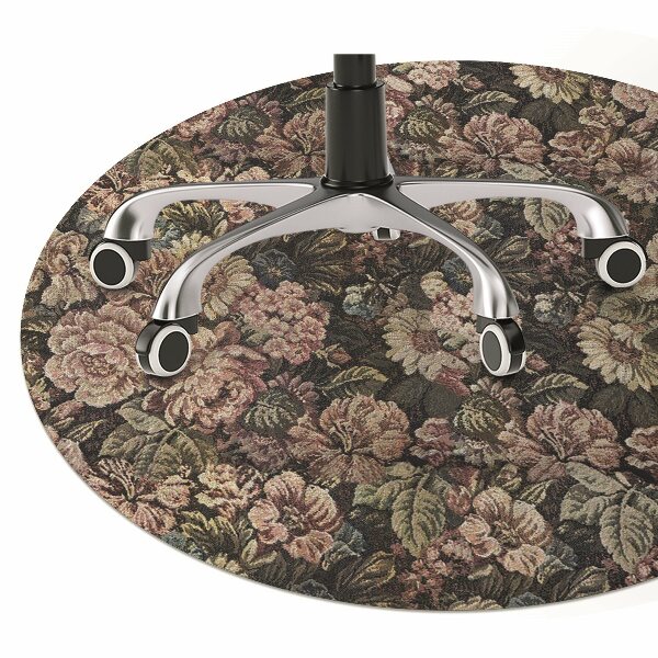 Computer chair mat woven flowers