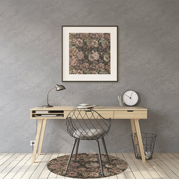 Computer chair mat woven flowers
