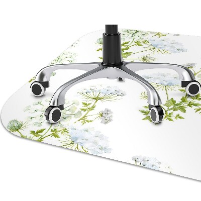 Chair mat floor panels protector delicate flowers