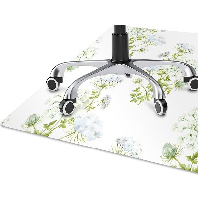 Chair mat floor panels protector delicate flowers