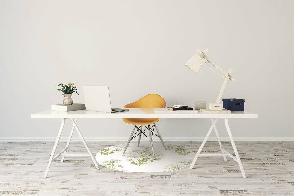 Chair mat floor panels protector delicate flowers