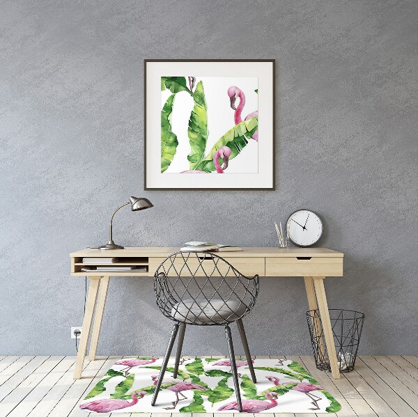 Chair mat floor panels protector Flaming and leaves