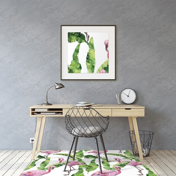 Chair mat floor panels protector Flaming and leaves