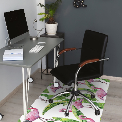 Chair mat floor panels protector Flaming and leaves