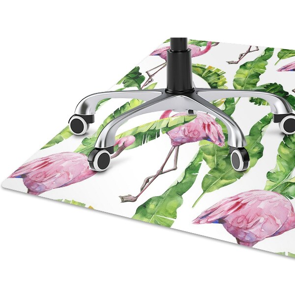 Chair mat floor panels protector Flaming and leaves