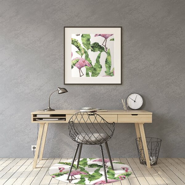 Chair mat floor panels protector Flaming and leaves
