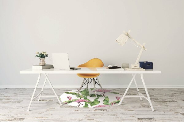 Chair mat floor panels protector Flaming and leaves