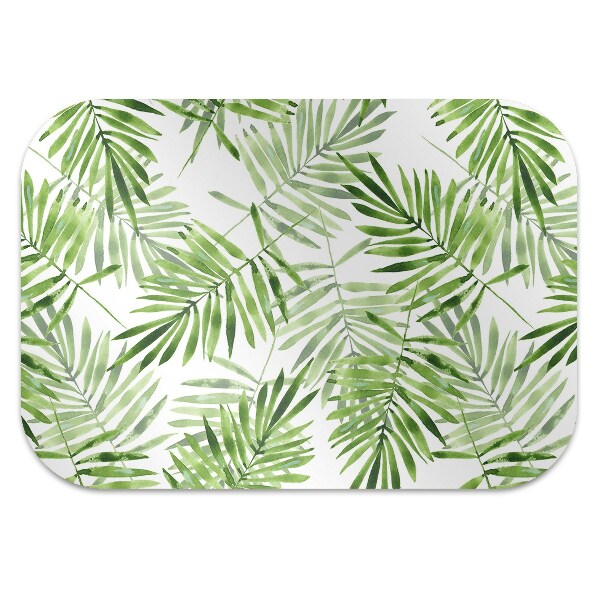 Office chair mat watercolor leaves