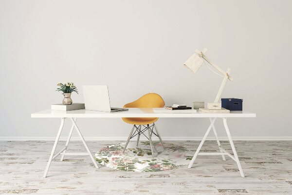 Office chair mat delicate Flower