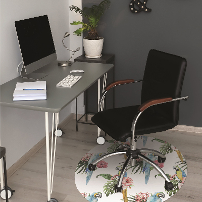 Office chair mat Parrots and Flowers