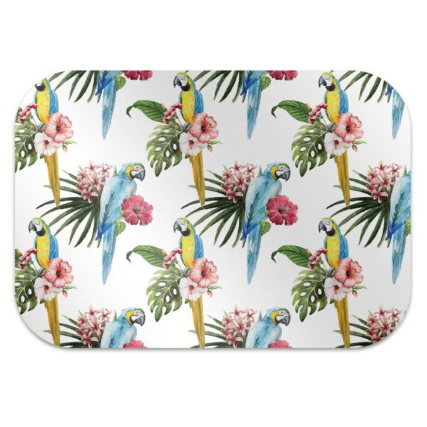 Office chair mat Parrots and Flowers