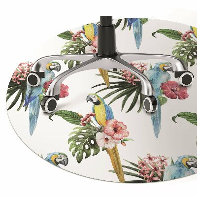 Office chair mat Parrots and Flowers