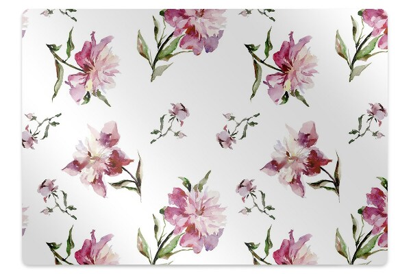 Office chair mat Peonies