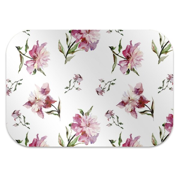 Office chair mat Peonies