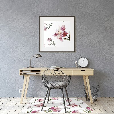 Office chair mat Peonies