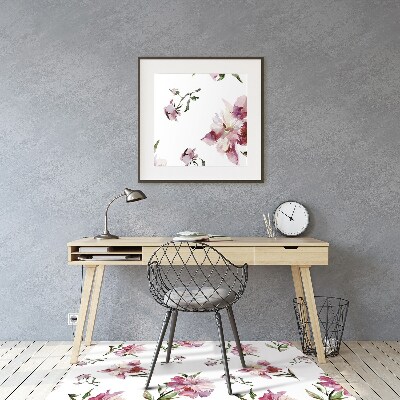 Office chair mat Peonies