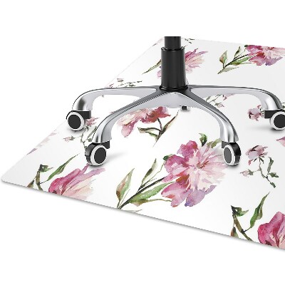 Office chair mat Peonies