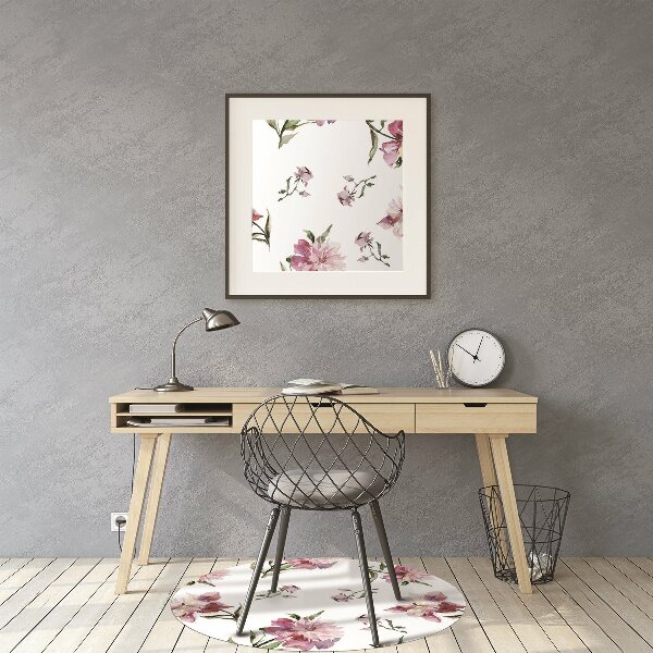 Office chair mat Peonies