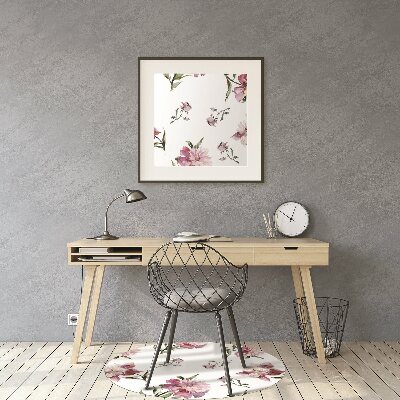 Office chair mat Peonies