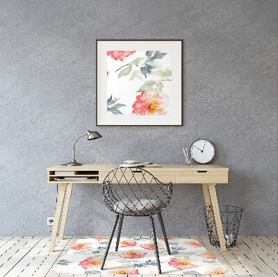 Office chair mat Spring flowers