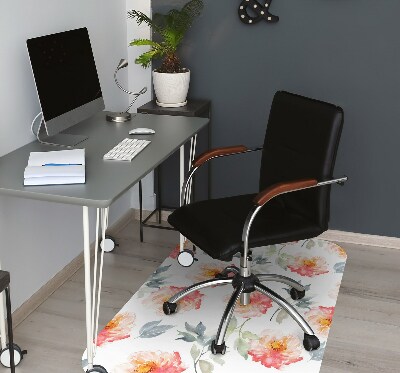 Office chair mat Spring flowers